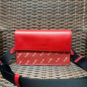 coach  Turner Flap Crossbody Bag With Horse And Carriage Dot Print c6585
